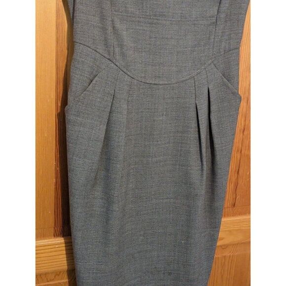 Magaschoni US 6 Sleeveless Fitted Wool Sheath Career Dress Gray - Picture 9 of 14